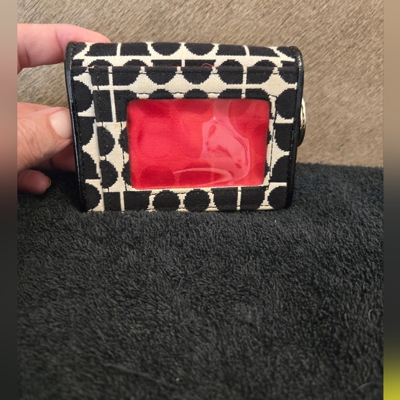 Kate Spade vintage logo wallet clear ID pocket lots of inside pockets - Picture 5 of 5